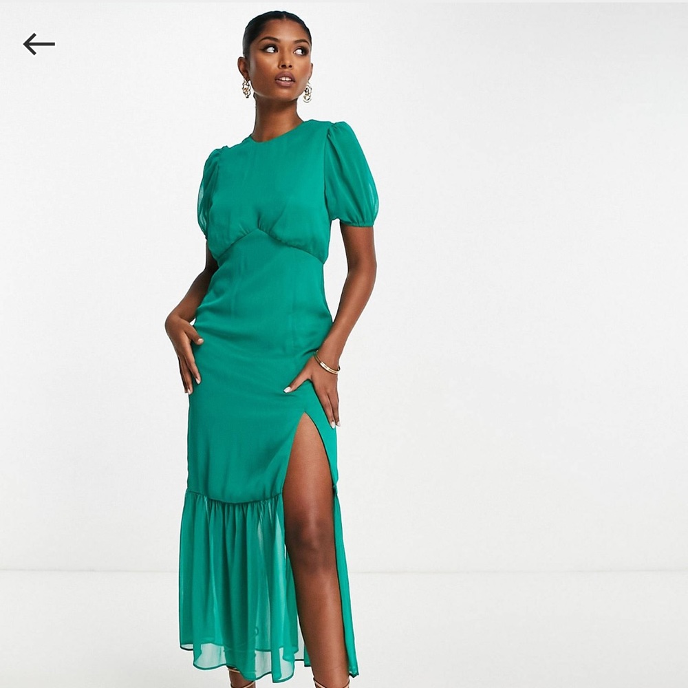 ASOS green midi dress